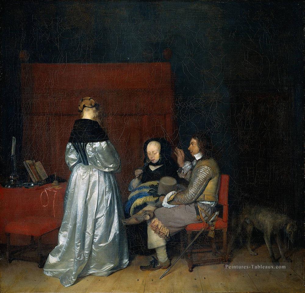Borch II Gerard ter Gallant Conversation connue sous le nom d’Admonition paternelle Peintures à l'huile